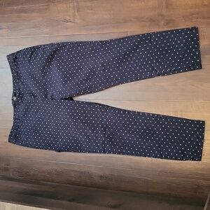 Tommy Hilfiger Navy Blue Polka Dot Cropped Pants